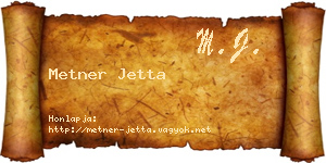 Metner Jetta névjegykártya
